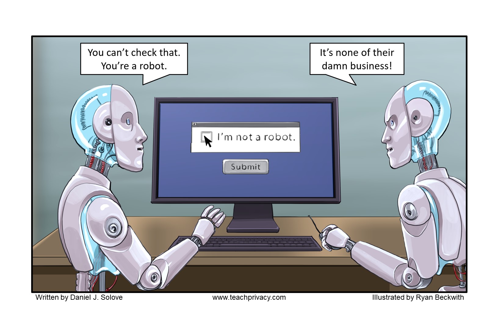 Cartoon: Robots, CAPTCHA, and Privacy