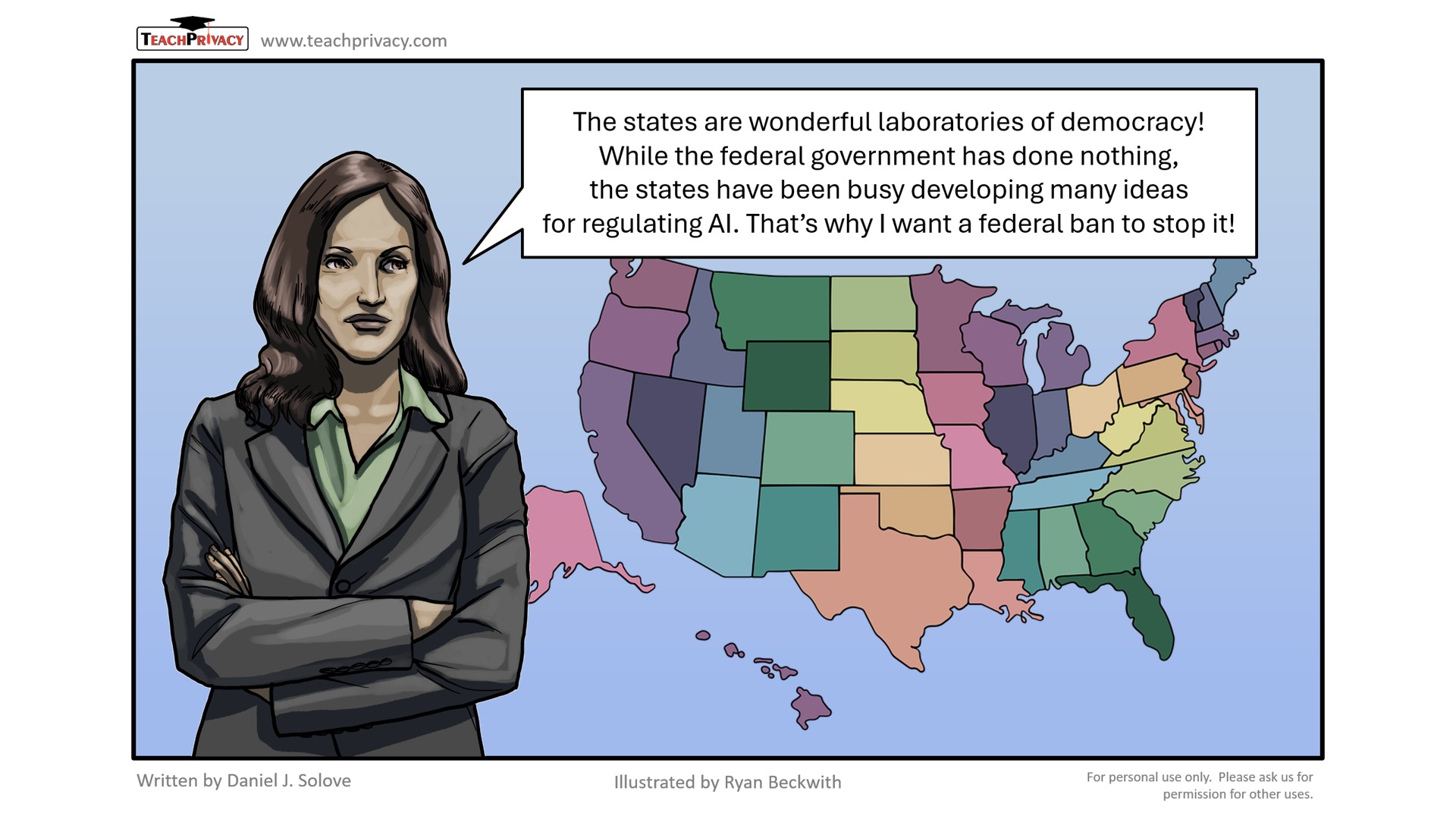 Cartoon Ban on State AI Laws - TeachPrivacy Training 01
